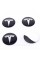 Наклейки на колпачки заглушки в диски TESLA Тесла 56 мм Черные 4 шт