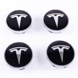 Колпачки заглушки на литые диски TESLA Тесла 60 мм Черные