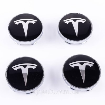 Ковпачки заглушки на литі диски TESLA Тесла 60 мм Чорні