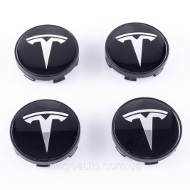Колпачки заглушки на литые диски TESLA Тесла 60 мм Черные