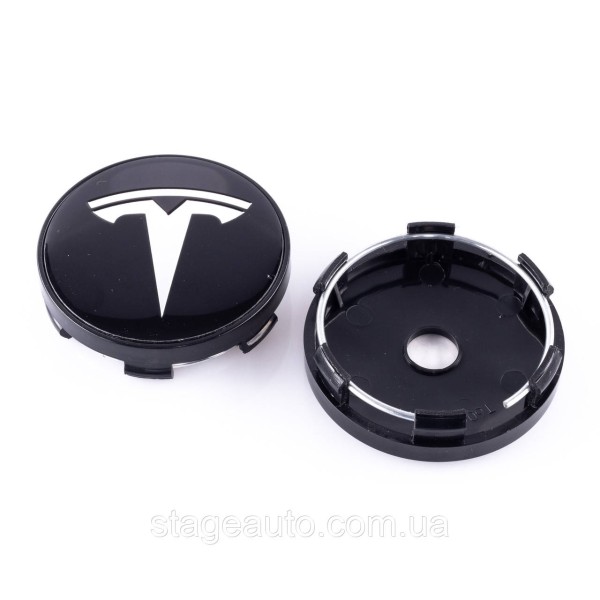 Колпачки заглушки на литые диски TESLA Тесла 60 мм Черные