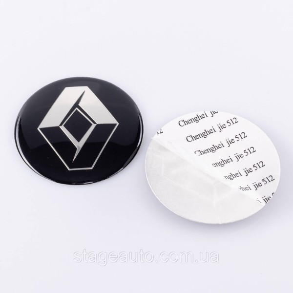 Наклейки на колпачки заглушки в диски Renault Рено 65 мм Черные 4 шт