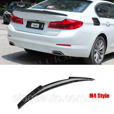 Спойлер на BMW (БМВ) 5 series (G30) 2017-2023 в стилі M4 - чорний