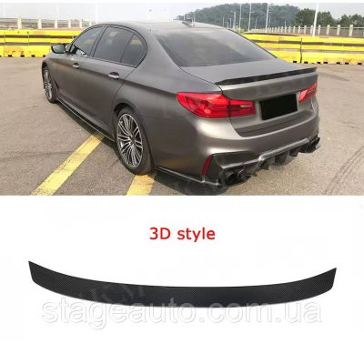 Spoiler for BMW (BMW ) 5 series (G30) 2017-2023 in 3D style – black