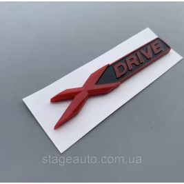 Эмблема (наклейка, шильдик) XDRIVE Х Драйв BMW (БМВ) логотип (9,5 x 1.5 см) Красный