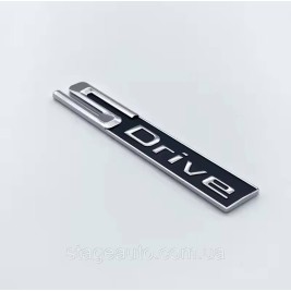 Эмблема (наклейка, шильдик) SDrive С драйв BMW (БМВ) логотип (9,5 x 1.5 см) хром