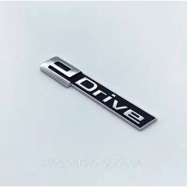 Эмблема (наклейка, шильдик) EDrive Е драйв BMW (БМВ) логотип (9,5 x 1.5 см) хром