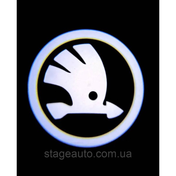 Проектор подсветка логотипа для дверей с логотипом Skoda Шкода, Octavia A5, Octavia Tour, Октавия