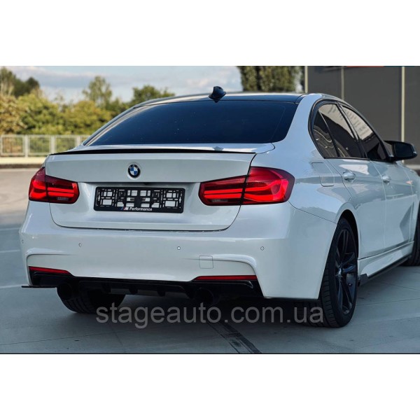 Спойлер багажника BMW 3 F30 2012-2018 стиль М3 (ABS пластик) БМВ Ф30 черный глянец