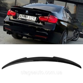 Спойлер багажника BMW 3 F30 2012-2018 стиль М4 (ABS пластик) БМВ Ф30 черный глянец