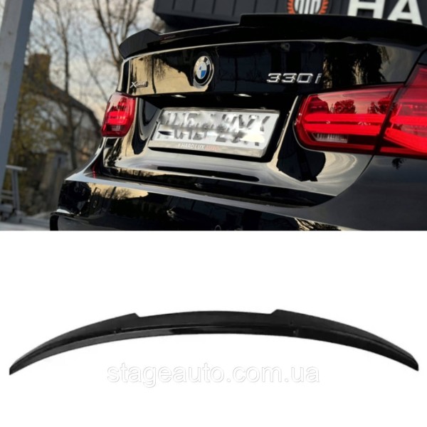 Спойлер багажника BMW 3 F30 2012-2018 стиль М4 (ABS пластик) БМВ Ф30 черный глянец