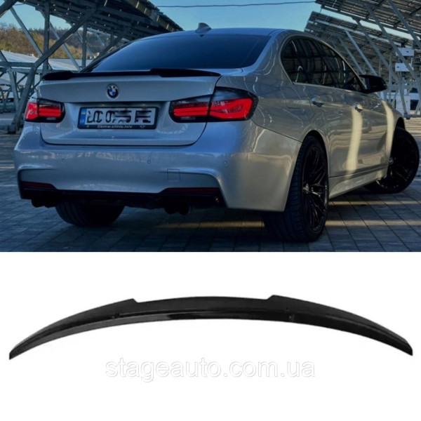 Спойлер багажника BMW 3 F30 2012-2018 стиль М4 (ABS пластик) БМВ Ф30 черный глянец
