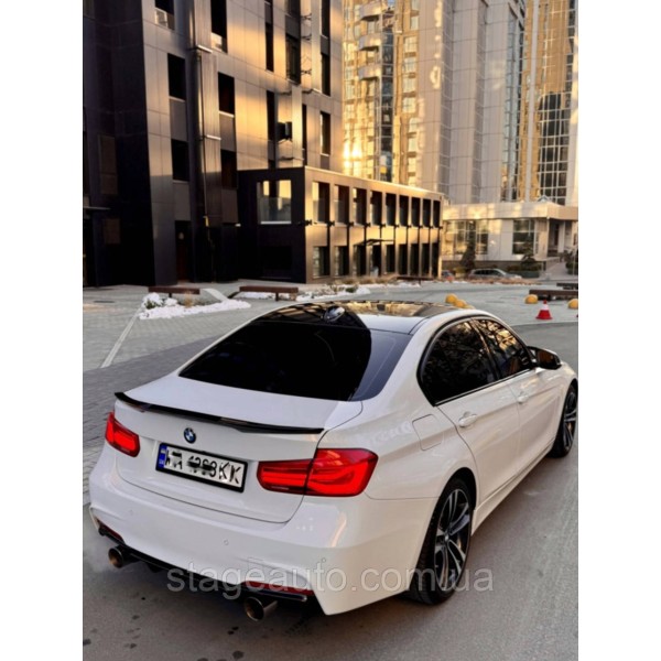 Спойлер багажника BMW 3 F30 2012-2018 стиль М4 (ABS пластик) БМВ Ф30 черный глянец