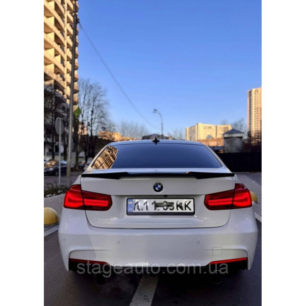 Спойлер багажника BMW 3 F30 2012-2018 стиль М4 (ABS пластик) БМВ Ф30 черный глянец