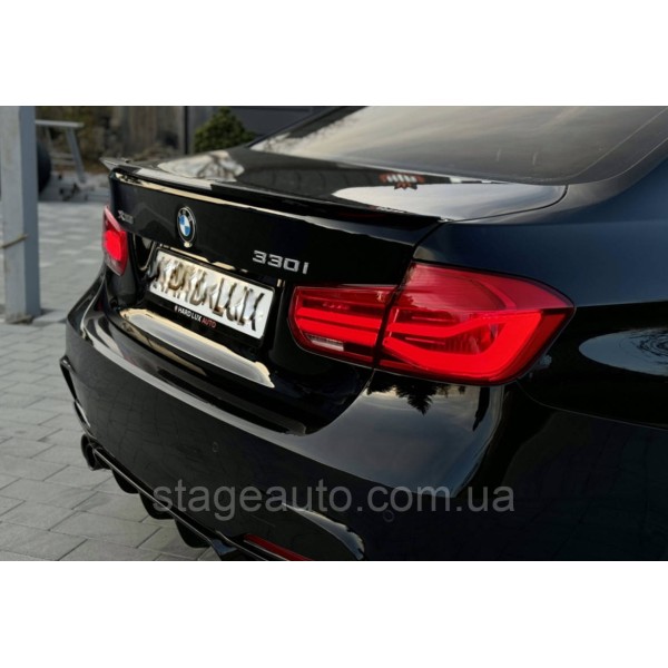 Спойлер багажника BMW 3 F30 2012-2018 стиль М4 (ABS пластик) БМВ Ф30 черный глянец