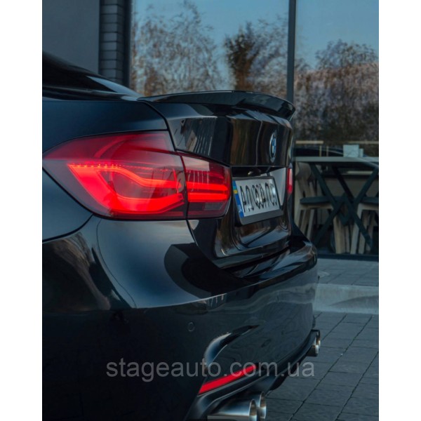 Спойлер багажника BMW 3 F30 2012-2018 стиль М Perfomance (ABS пластик) БМВ Ф30 черный глянец