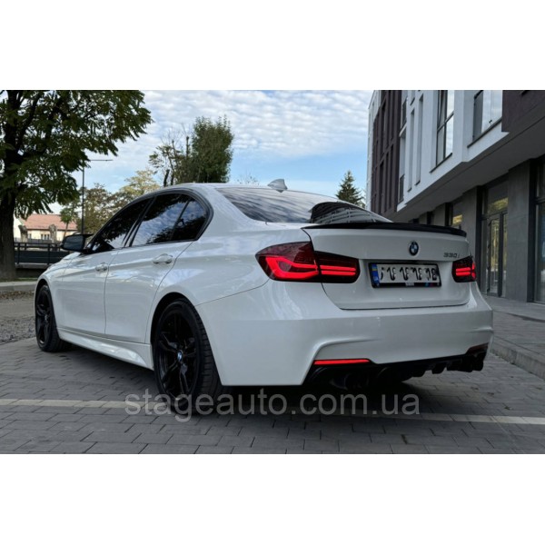Спойлер багажника BMW 3 F30 2012-2018 стиль М Perfomance (ABS пластик) БМВ Ф30 черный глянец