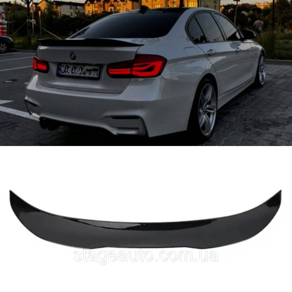Спойлер багажника BMW 3 F30 2012-2018 стиль PSM (ABS пластик) БМВ Ф30 черный глянец