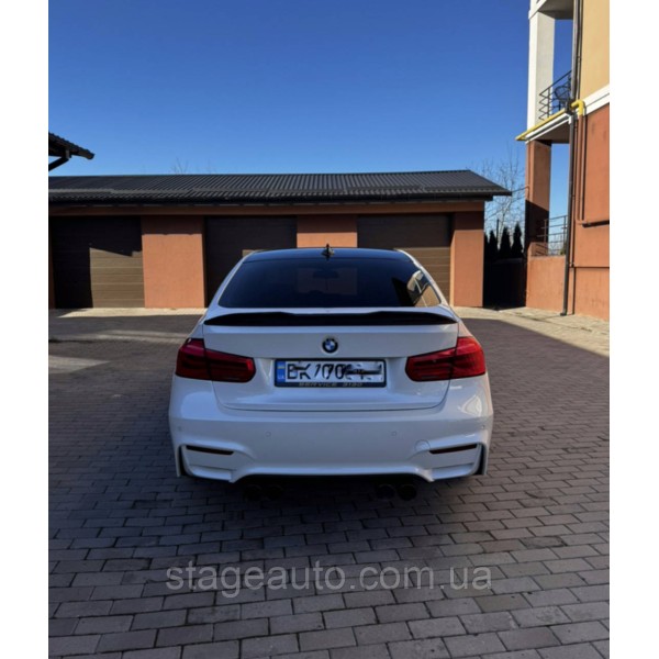 Спойлер багажника BMW 3 F30 2012-2018 стиль PSM (ABS пластик) БМВ Ф30 черный глянец