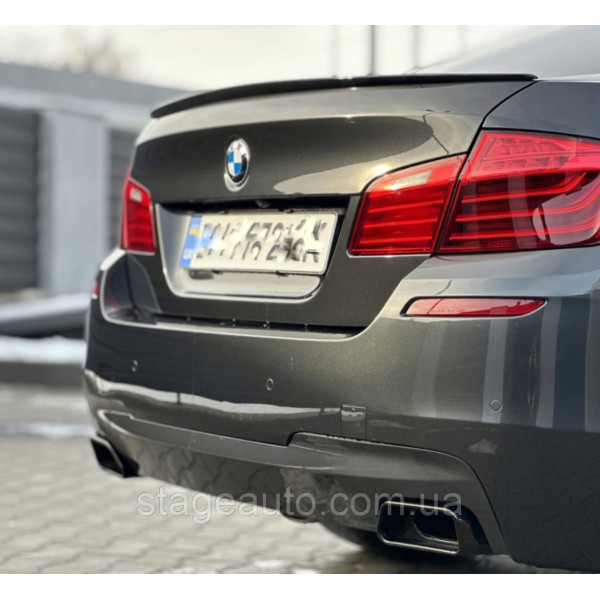 Спойлер багажника BMW 5 F10 2012-2018 стиль М5 (ABS пластик) БМВ Ф10 черный глянец