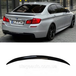 Спойлер багажника BMW 5 F10 2012-2018 стиль М Perfomance (ABS пластик) БМВ Ф10 черный глянец