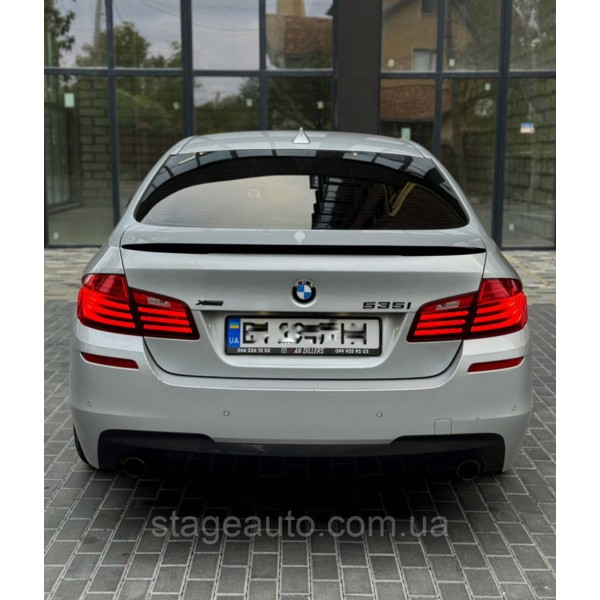 Спойлер багажника BMW 5 F10 2012-2018 стиль М Perfomance (ABS пластик) БМВ Ф10 черный глянец