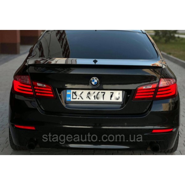 Спойлер багажника BMW 5 F10 2012-2018 стиль М Perfomance (ABS пластик) БМВ Ф10 черный глянец