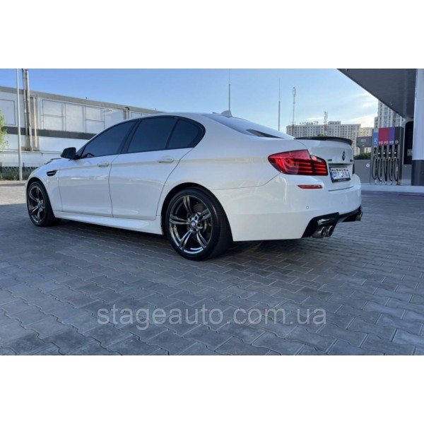 Спойлер багажника BMW 5 F10 2012-2018 стиль М Perfomance (ABS пластик) БМВ Ф10 черный глянец