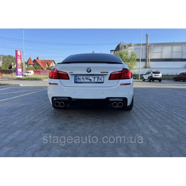 Спойлер багажника BMW 5 F10 2012-2018 стиль М Perfomance (ABS пластик) БМВ Ф10 черный глянец