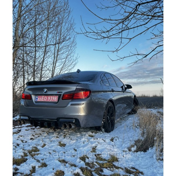 Спойлер багажника BMW 5 F10 2012-2018 стиль PSМ (ABS пластик) БМВ Ф10 черный глянец