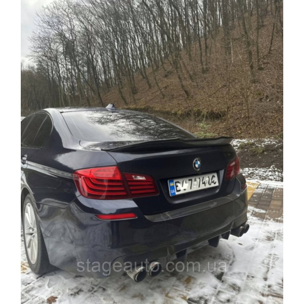 Спойлер багажника BMW 5 F10 2012-2018 стиль PSМ (ABS пластик) БМВ Ф10 черный глянец