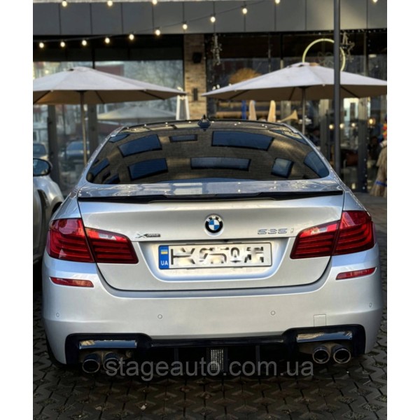 Спойлер багажника BMW 5 F10 2012-2018 стиль М4 (ABS пластик) БМВ Ф10 черный глянец