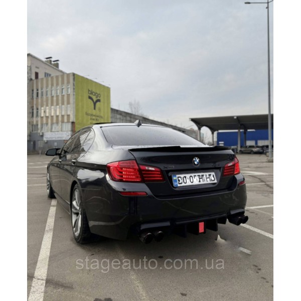 Спойлер багажника BMW 5 F10 2012-2018 стиль М4 (ABS пластик) БМВ Ф10 черный глянец