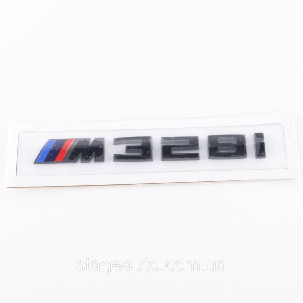 Эмблема (логотип) M328i BMW (БМВ) шильдик на багажник Черный M328i