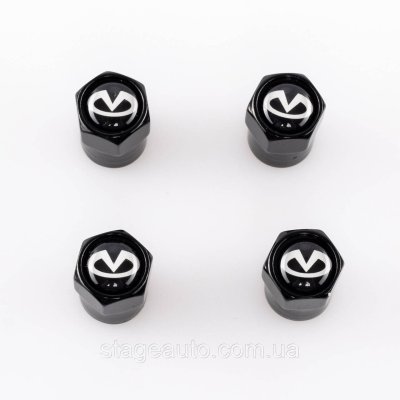 Захисні ковпачки на ніпеля золотники Infiniti Інфініті 4 шт Чорні