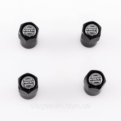 Захисні ковпачки на ніпеля золотники Volvo Вольво  4 шт Чорні