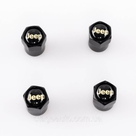 Защитные колпачки на ниппеля золотники Jeep Джип 4 шт Черные