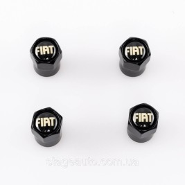 Защитные колпачки на ниппеля золотники Fiat Фиат 4 шт Черные