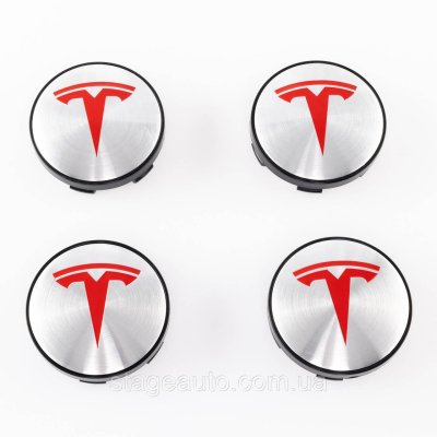 Ковпачки заглушки на литі диски TESLA Тесла 60 мм Сріблясті
