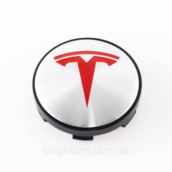 Колпачки заглушки на литые диски TESLA Тесла 60 мм Серебристые