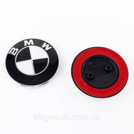Эмблема БМВ BMW 82 мм Черно белая значок в бампер бмв F20 F21 F22 F23 F30 F31 F32 F33 F34 F36 Значек