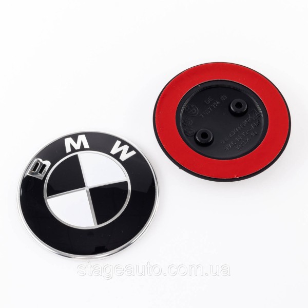 Эмблема БМВ BMW 82 мм Черно белая значок в бампер бмв F20 F21 F22 F23 F30 F31 F32 F33 F34 F36 Значек
