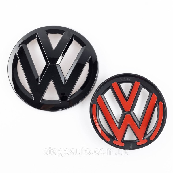 Передняя + задняя эмблема Volkswagen Фольцваген VW TOUAREG 2014 - 2018 Черная