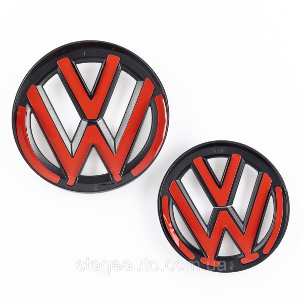 Передняя + задняя эмблема Volkswagen Фольцваген VW TOUAREG 2014 - 2018 Черная