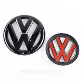 Передняя эмблема Volkswagen Фольцваген VW JETTA  2010 - 2014 Черная