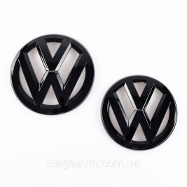 Передняя + задняя эмблема Volkswagen Фольцваген VW TOURAN 2010 - 2015 Черная