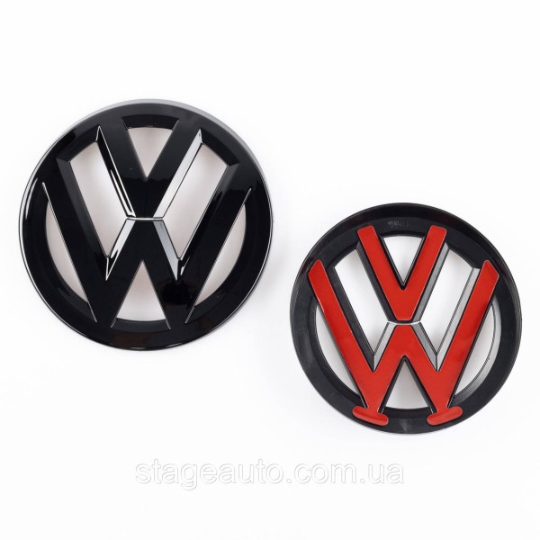 Передняя + задняя эмблема Volkswagen Фольцваген VW TOURAN 2010 - 2015 Черная