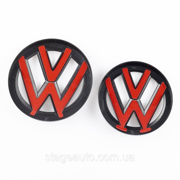 Передняя + задняя эмблема Volkswagen Фольцваген VW TOURAN 2010 - 2015 Черная