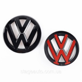 Передняя эмблема Volkswagen Фольцваген VW TOURAN 2010 - 2015 Черная