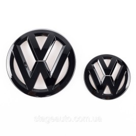 Передняя + задняя эмблема Volkswagen Фольцваген VW CC 2012 - 2016 Черная